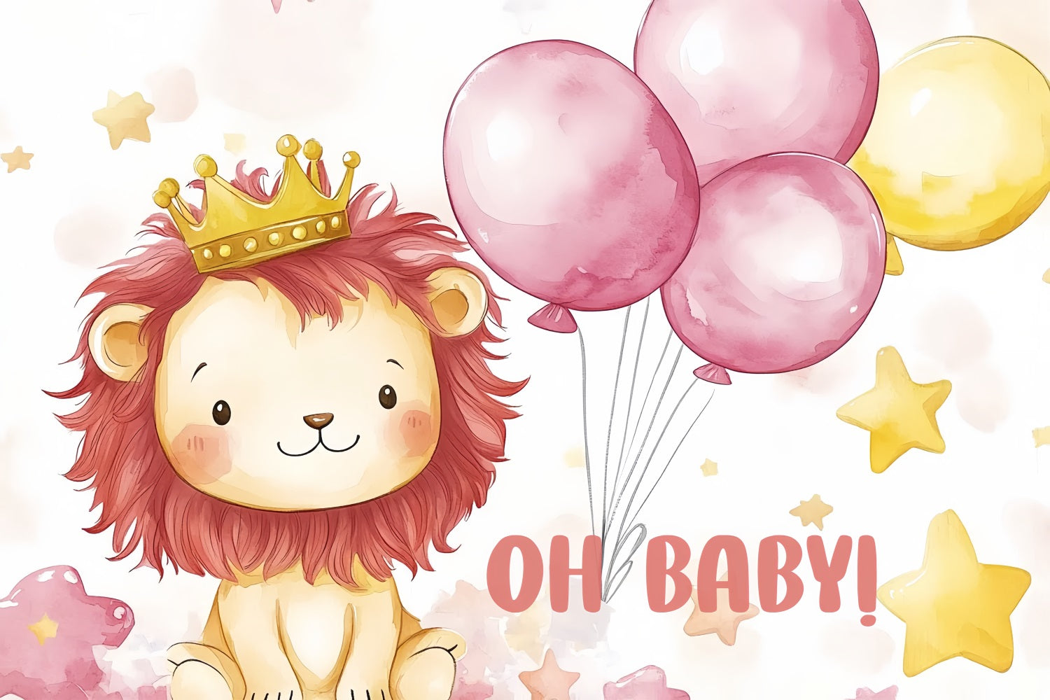 Photo Backdrop For Baby Shower Adorable Lion Balloon Backdrop CSH2-209