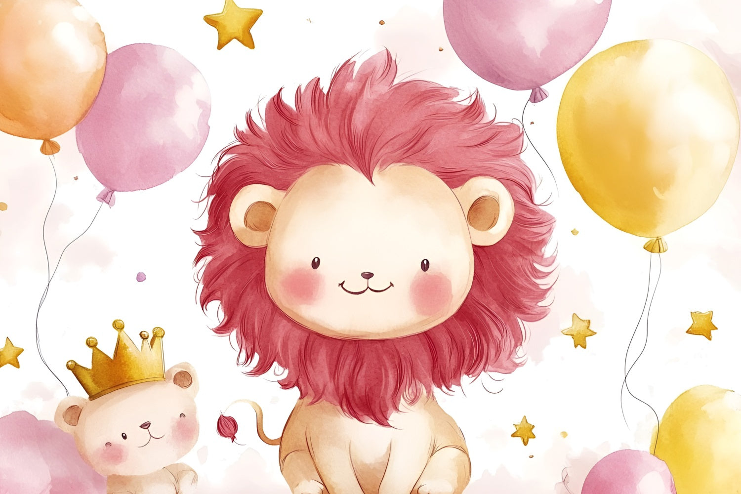 Backdrops For Baby Shower Playful Lion Teddy Baby Backdrop CSH2-210