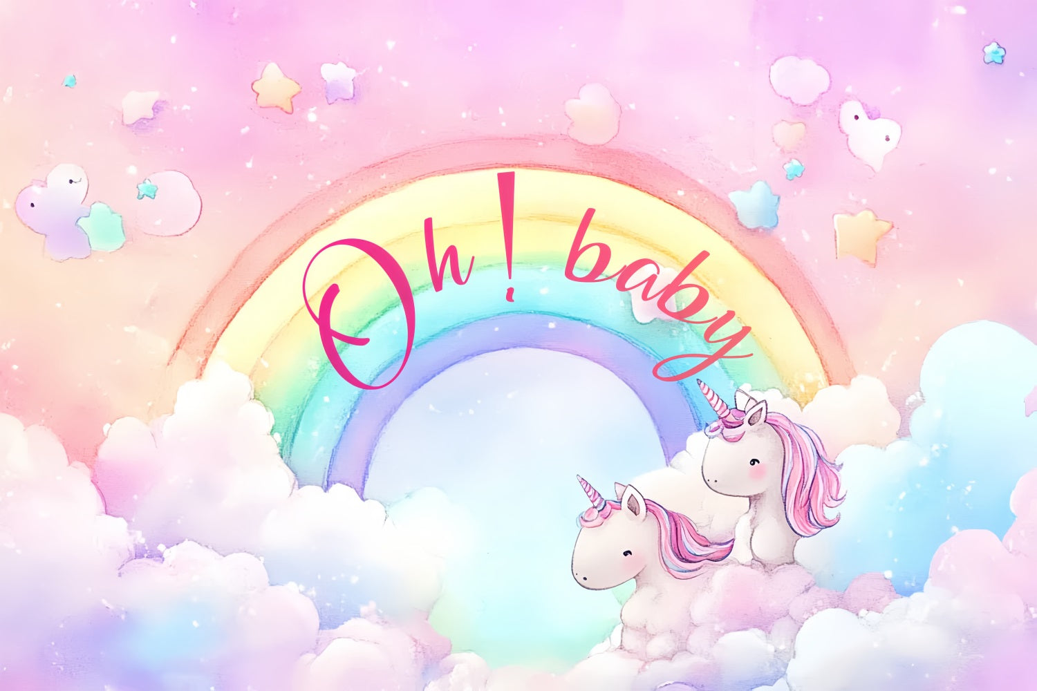 Baby Shower Backdrops Magical Unicorn Rainbow Wonderland Backdrop CSH2-212