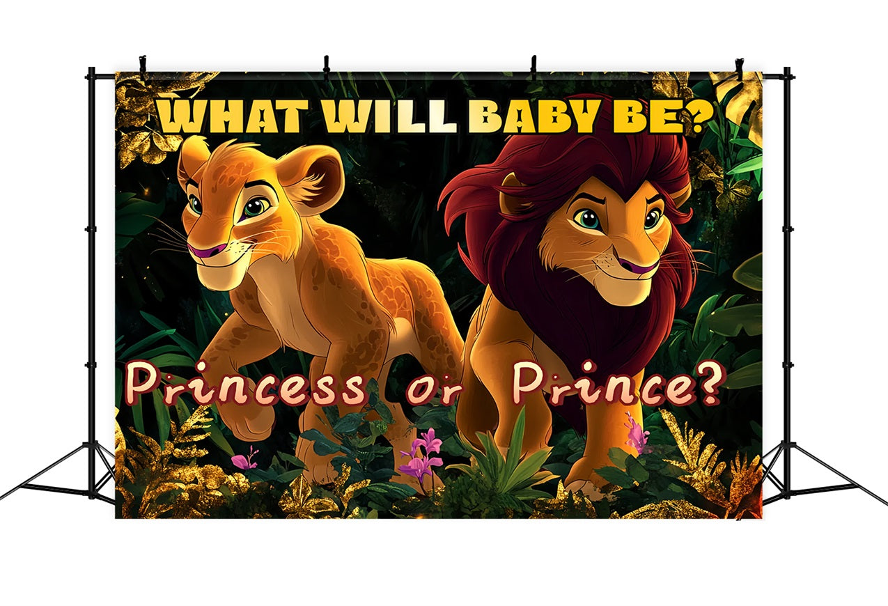 Backdrop For Baby Shower Jungle Royals Baby Gender Reveal Backdrop CSH2-214