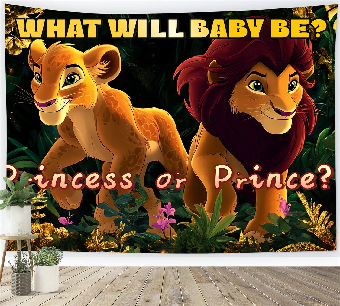 Backdrop For Baby Shower Jungle Royals Baby Gender Reveal Backdrop CSH2-214