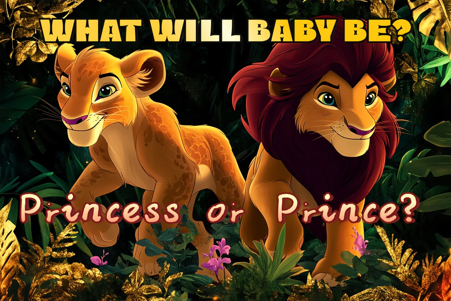 Backdrop For Baby Shower Jungle Royals Baby Gender Reveal Backdrop CSH2-214