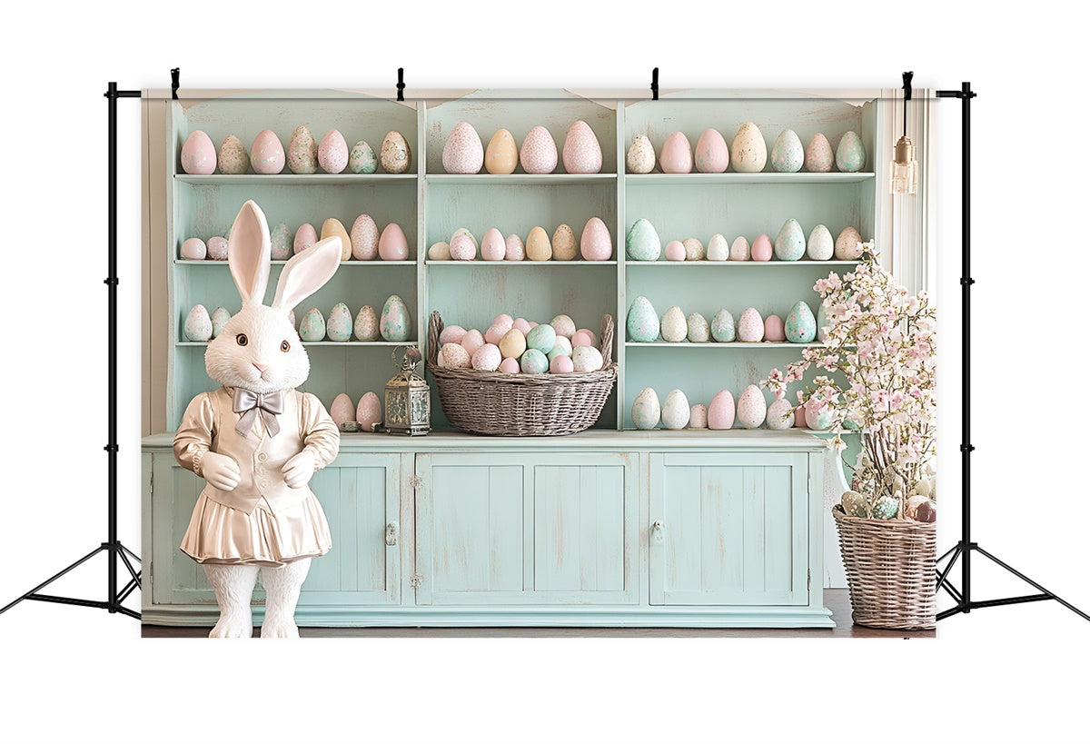 Easter Backdrop Elegant Easter Bunny Pastel Eggs Backdrop CSH2-25