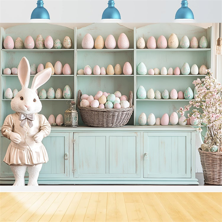 Easter Backdrop Elegant Easter Bunny Pastel Eggs Backdrop CSH2-25