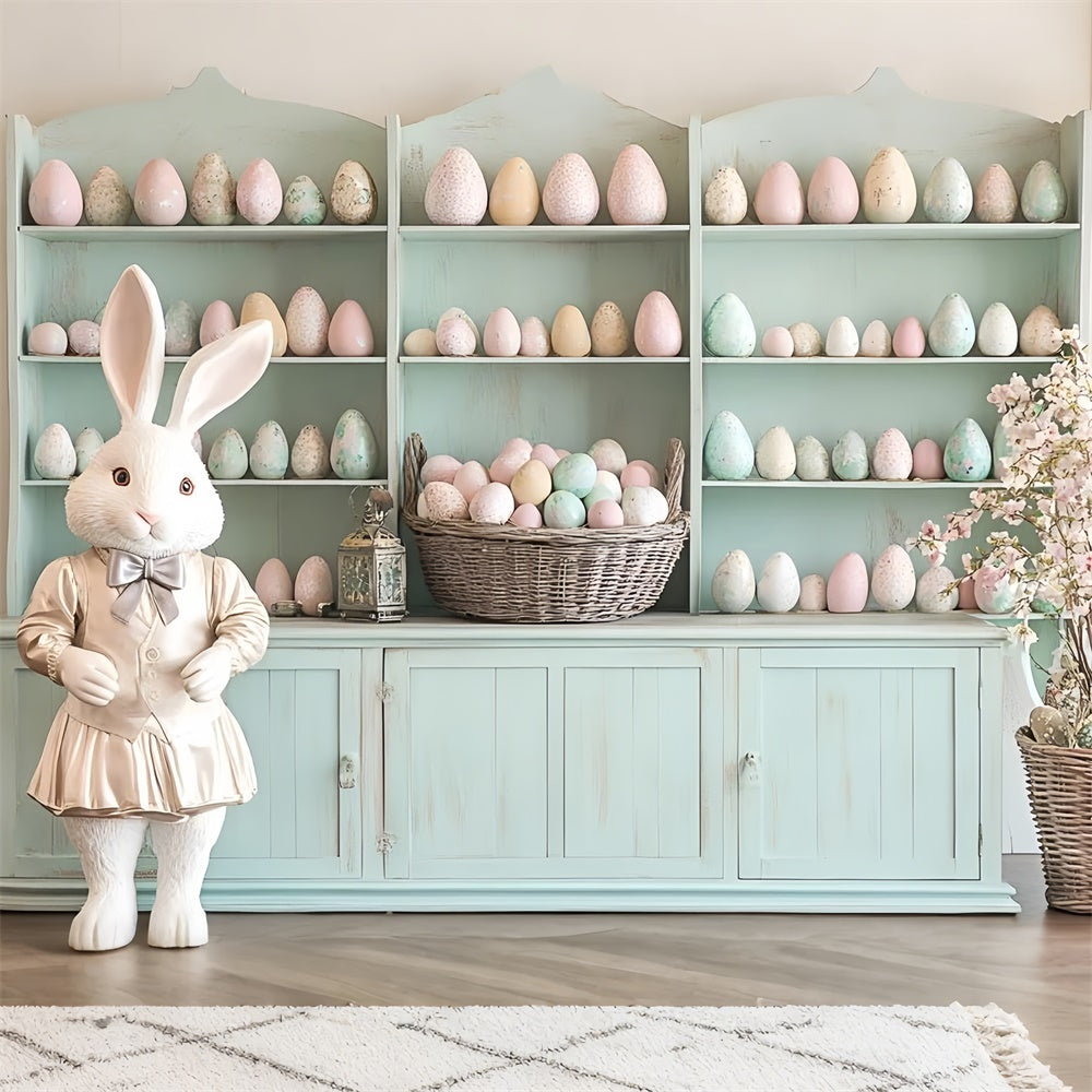 Easter Backdrop Elegant Easter Bunny Pastel Eggs Backdrop CSH2-25