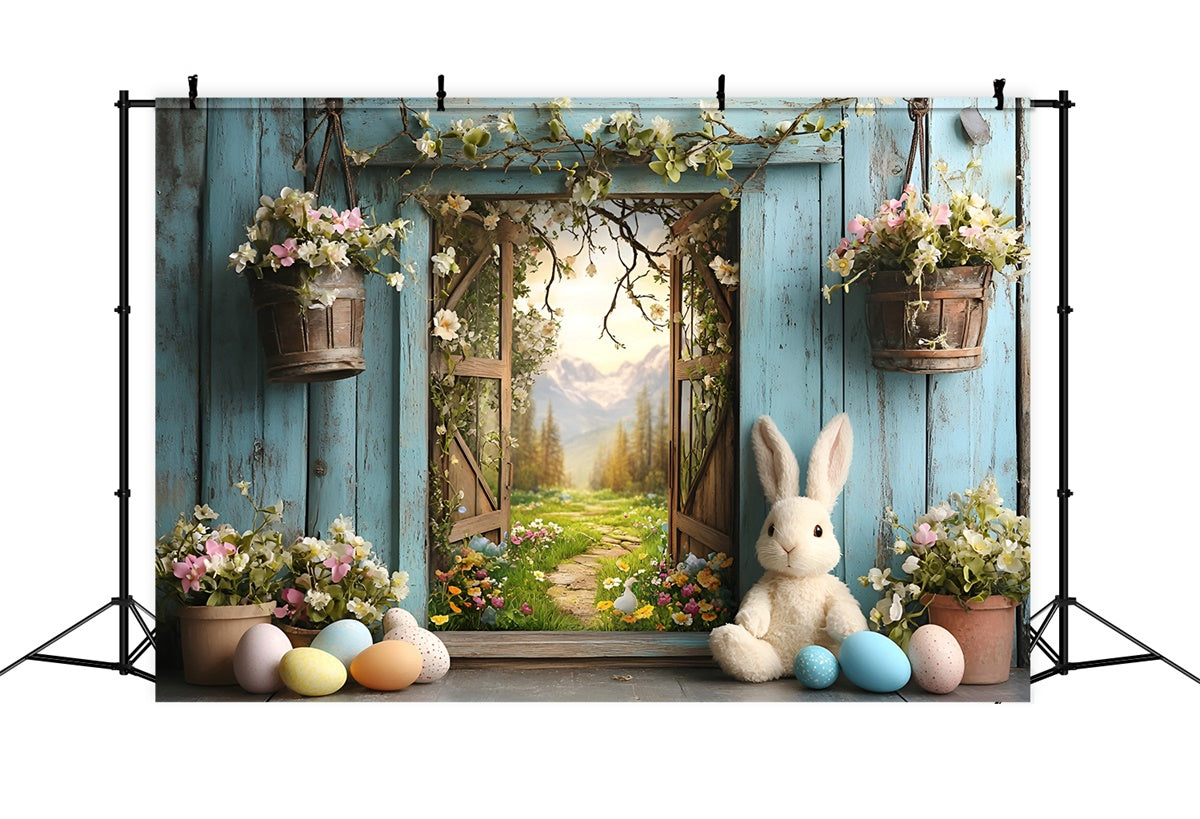 Easter Photo Backdrop Enchanted Window Spring Flowers Backdrop CSH2-27