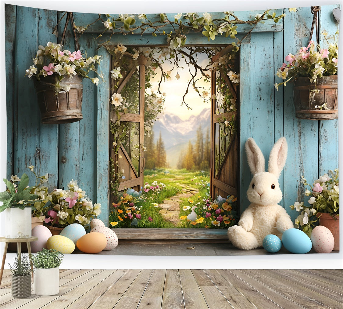 Easter Photo Backdrop Enchanted Window Spring Flowers Backdrop CSH2-27