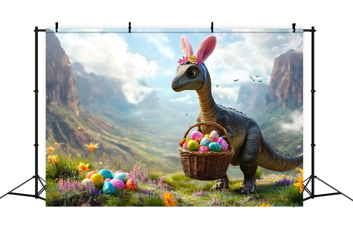 Easter Photography Backdrops Dinosaur Bunny Egg Hunt Backdrop CSH2-28