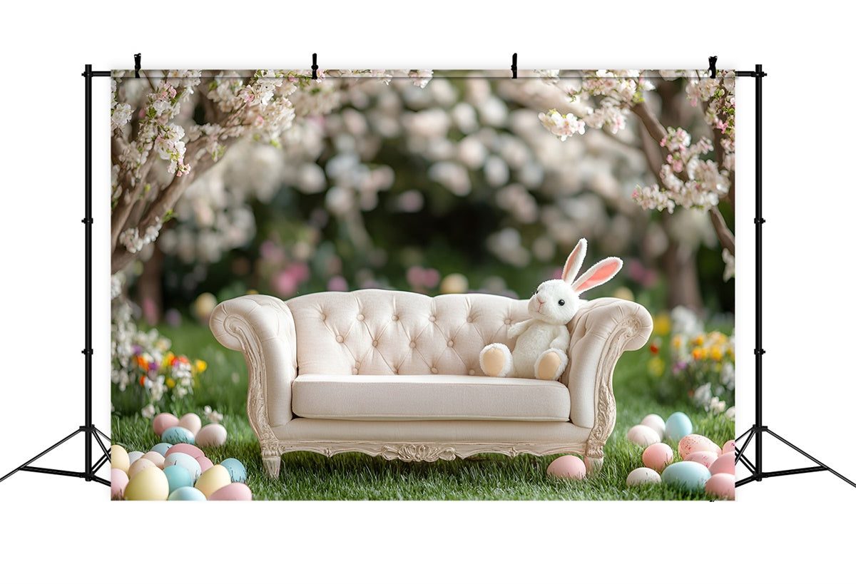 Easter Backdrops Ideas Vintage Sofa Spring Flowers Backdrop CSH2-32