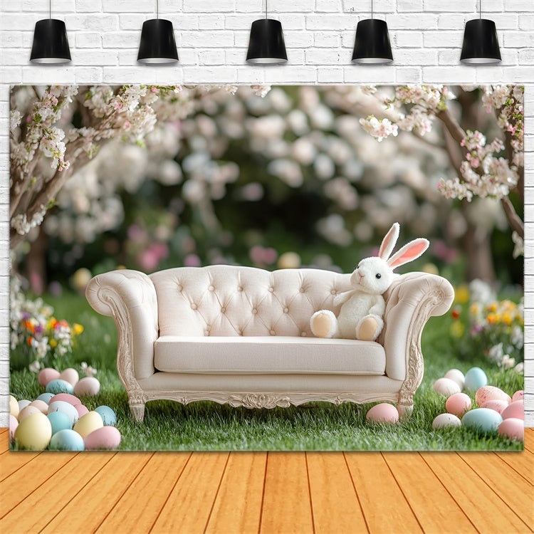 Easter Backdrops Ideas Vintage Sofa Spring Flowers Backdrop CSH2-32