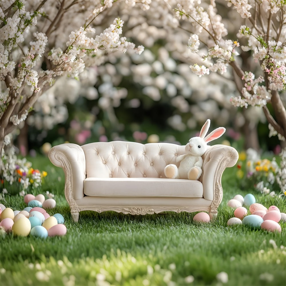 Easter Backdrops Ideas Vintage Sofa Spring Flowers Backdrop CSH2-32