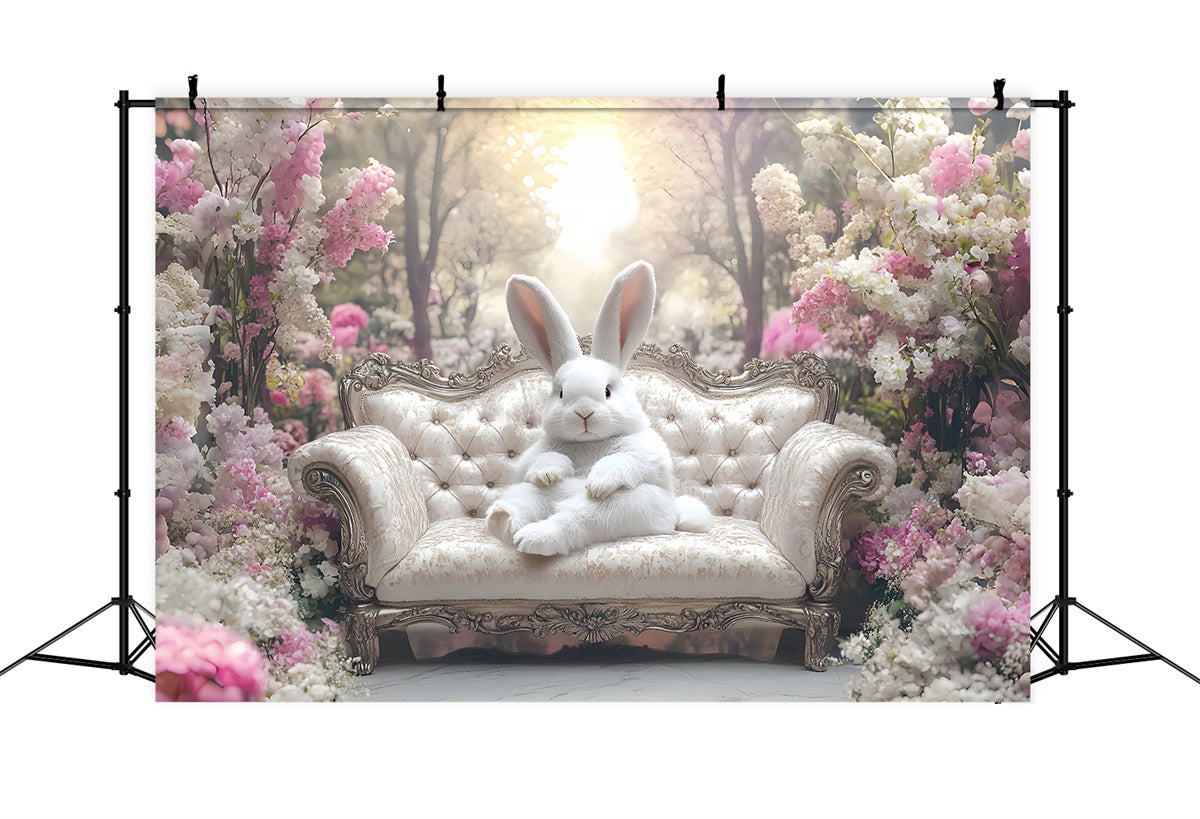 Easter Photo Backdrop Tranquil Spring Garden Rabbit Backdrop CSH2-33