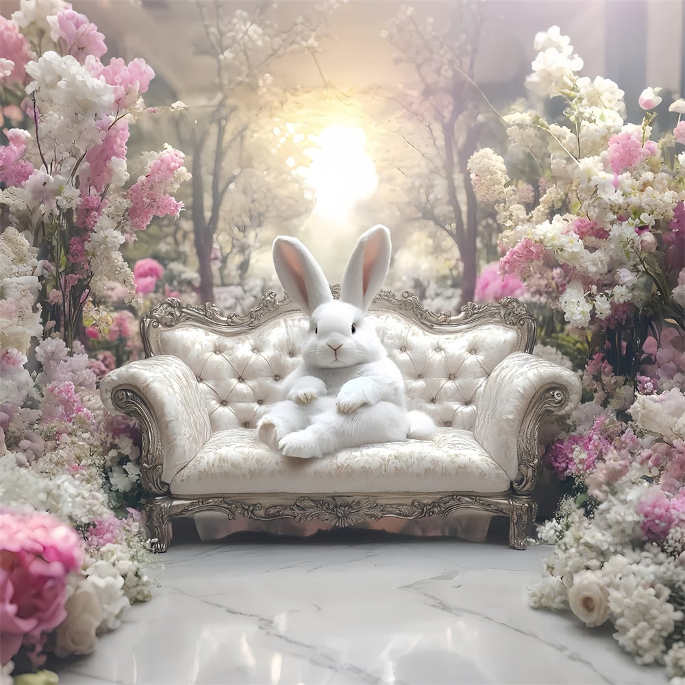 Easter Photo Backdrop Tranquil Spring Garden Rabbit Backdrop CSH2-33