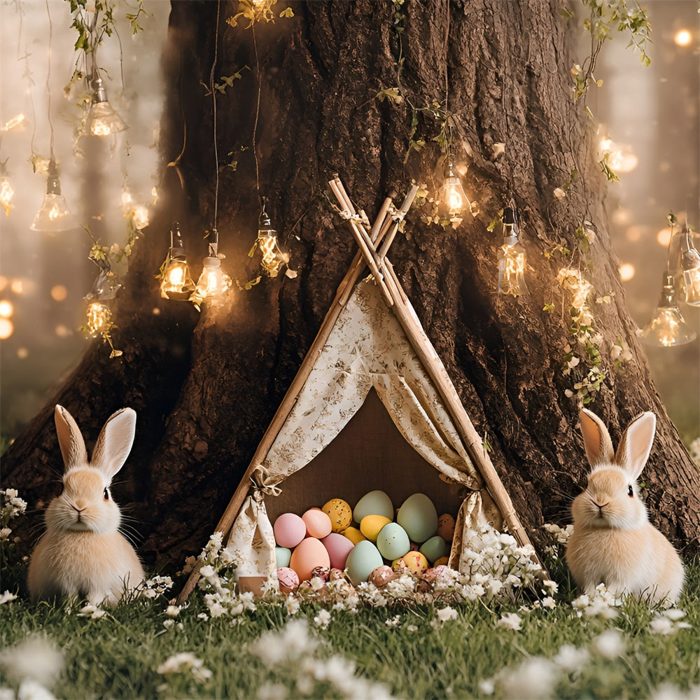 Easter Backdrops Ideas Magical Bunny Cozy Tent Backdrop CSH2-35