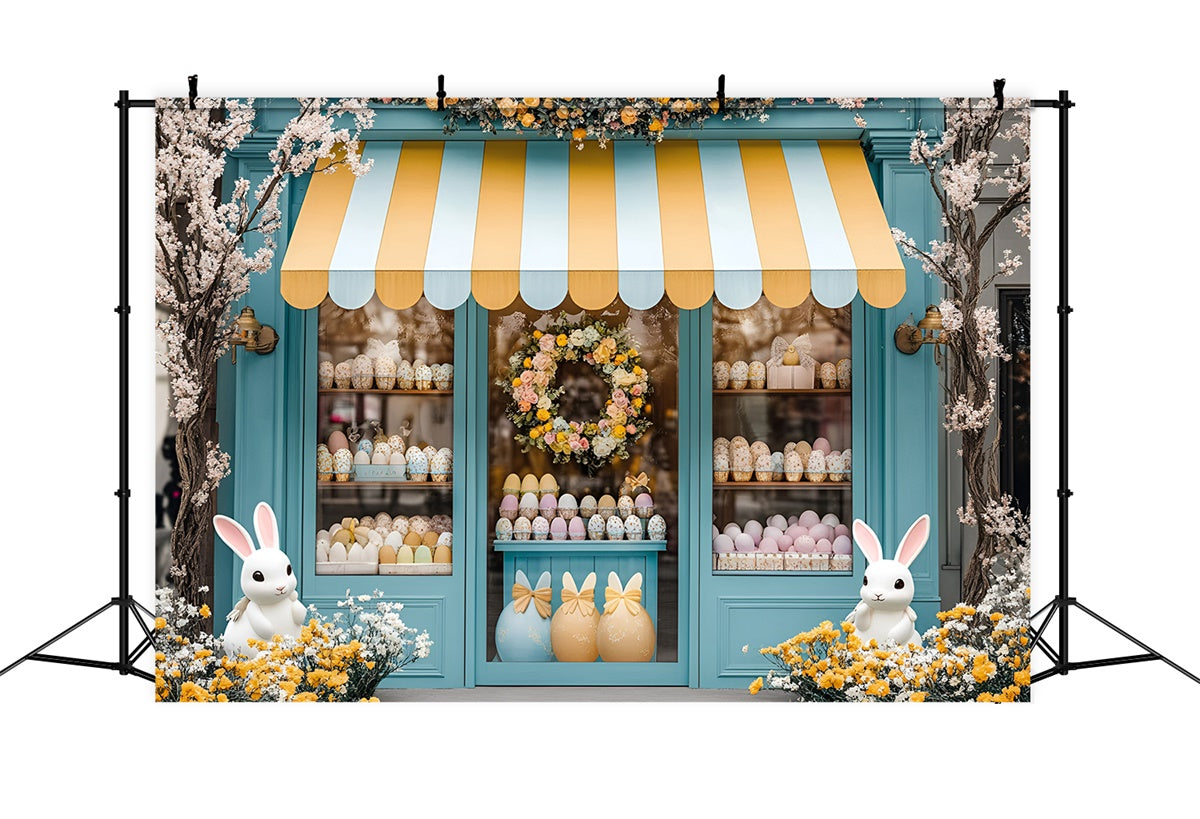 Easter Backdrop Cute Bunny Shopfront Pastel Egg Backdrop CSH2-36