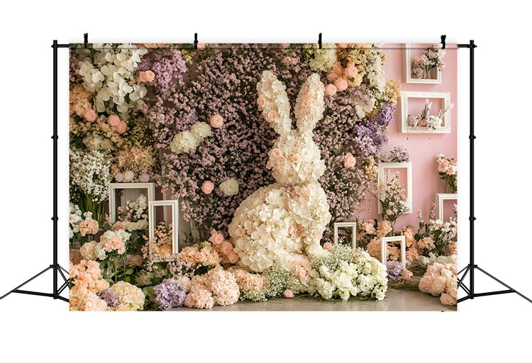 Easter Photography Backdrops Spring Garden Flower Bunny Backdrop CSH2-38