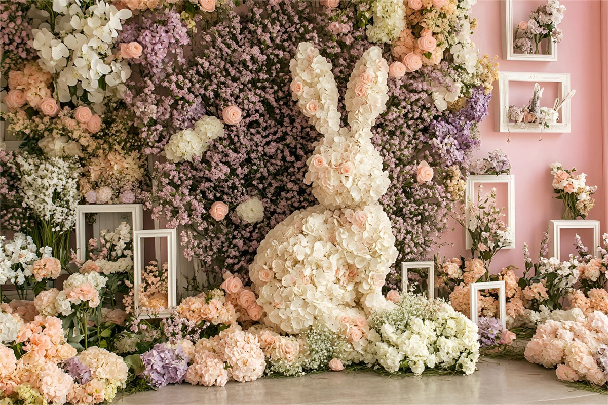 Easter Photography Backdrops Spring Garden Flower Bunny Backdrop CSH2-38