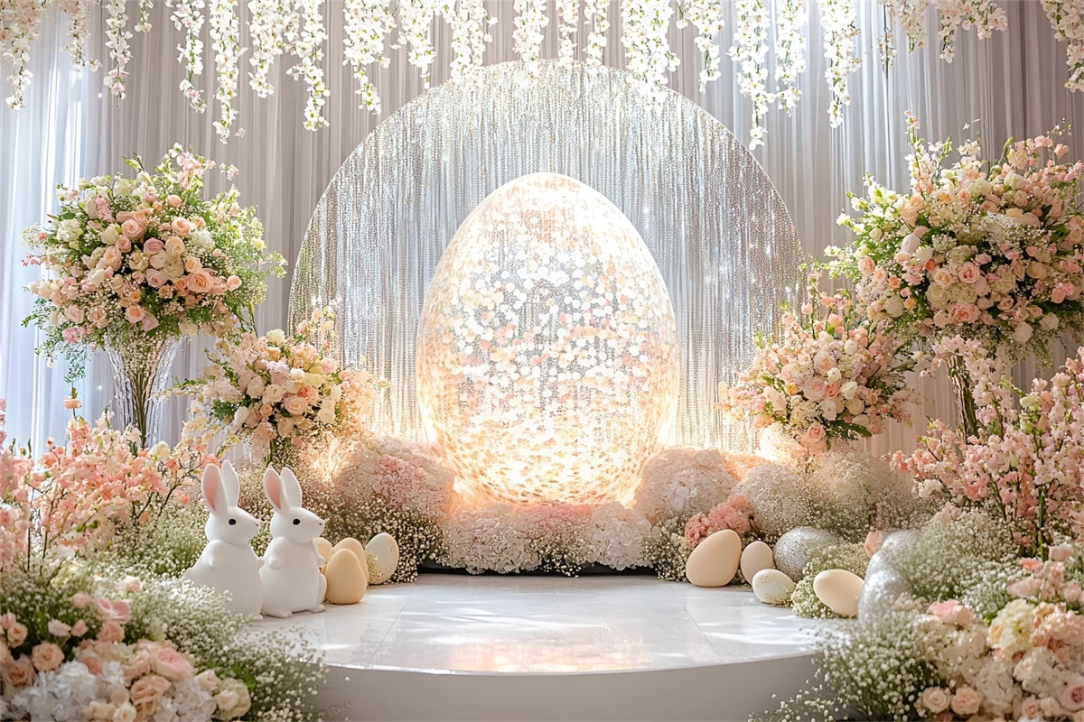 Easter Backdrop Dreamy Spring Scene Glowing Eggs Backdrop CSH2-42