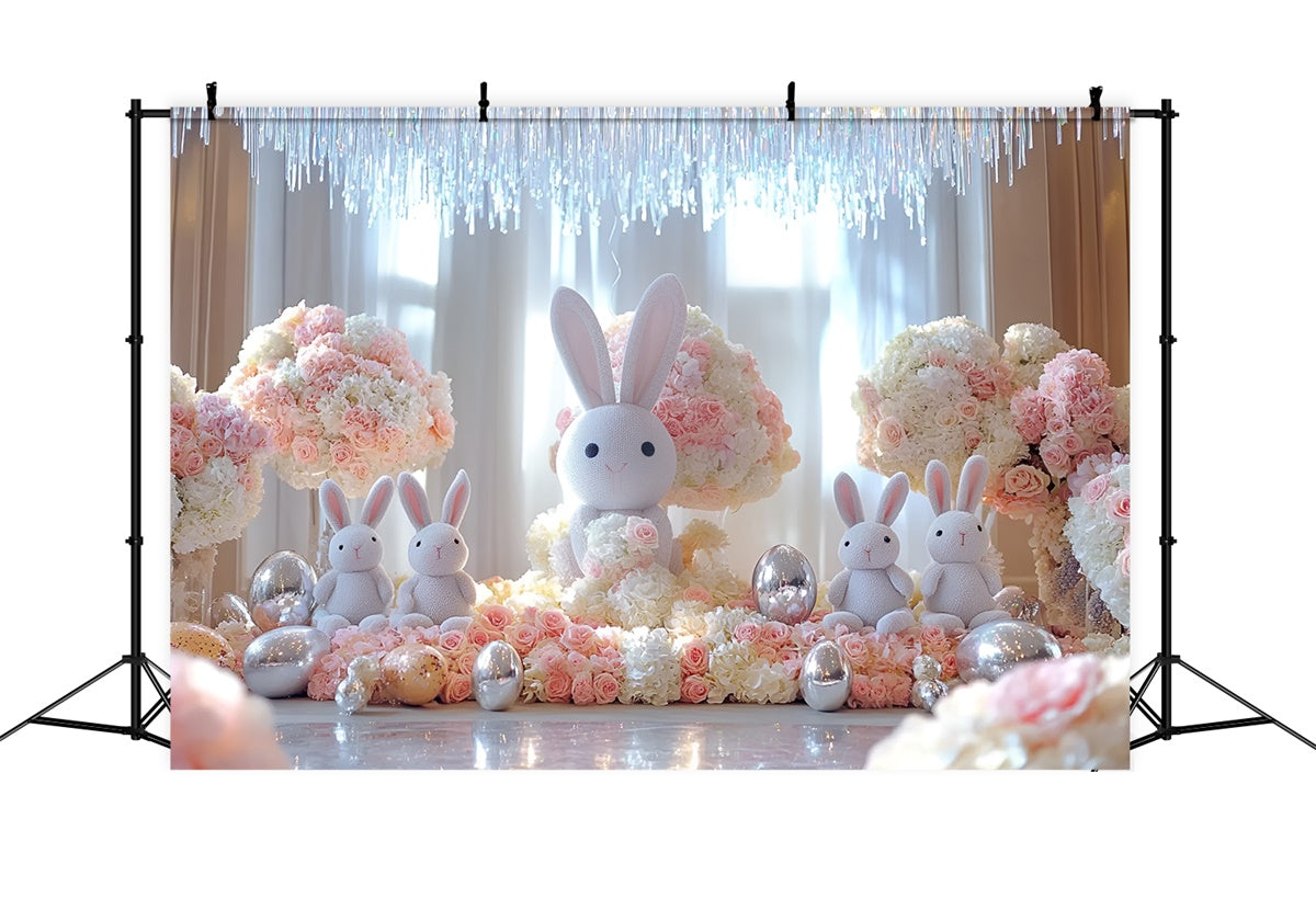 Easter Photo Backdrop Adorable Bunny Display Flower Backdrop CSH2-43