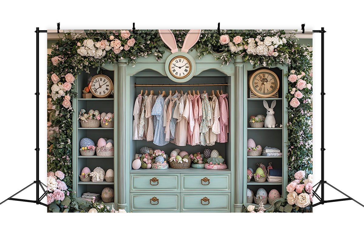 Easter Backdrops Ideas Vintage Bunny Wardrobe Display Backdrop CSH2-44