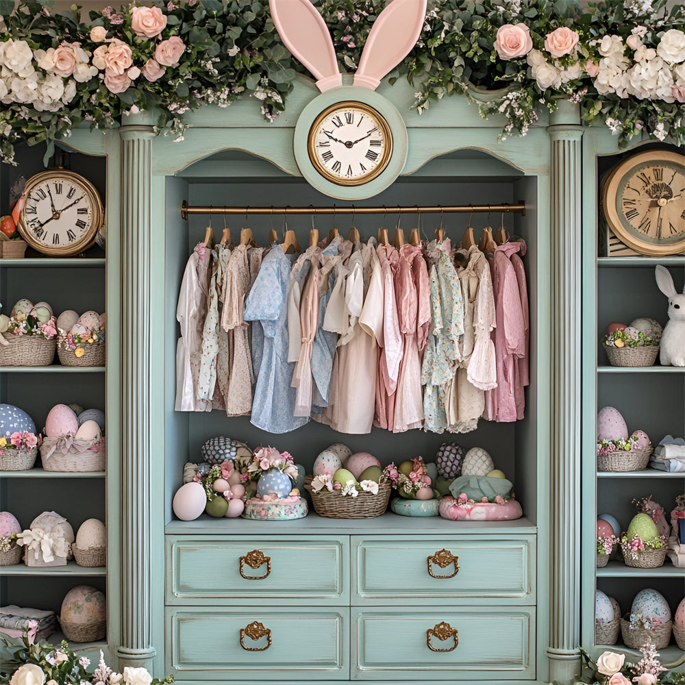 Easter Backdrops Ideas Vintage Bunny Wardrobe Display Backdrop CSH2-44