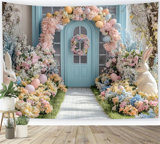 Easter Backdrops For Photography Spring Blossom Gateway Eggs Backdrop CSH2-46