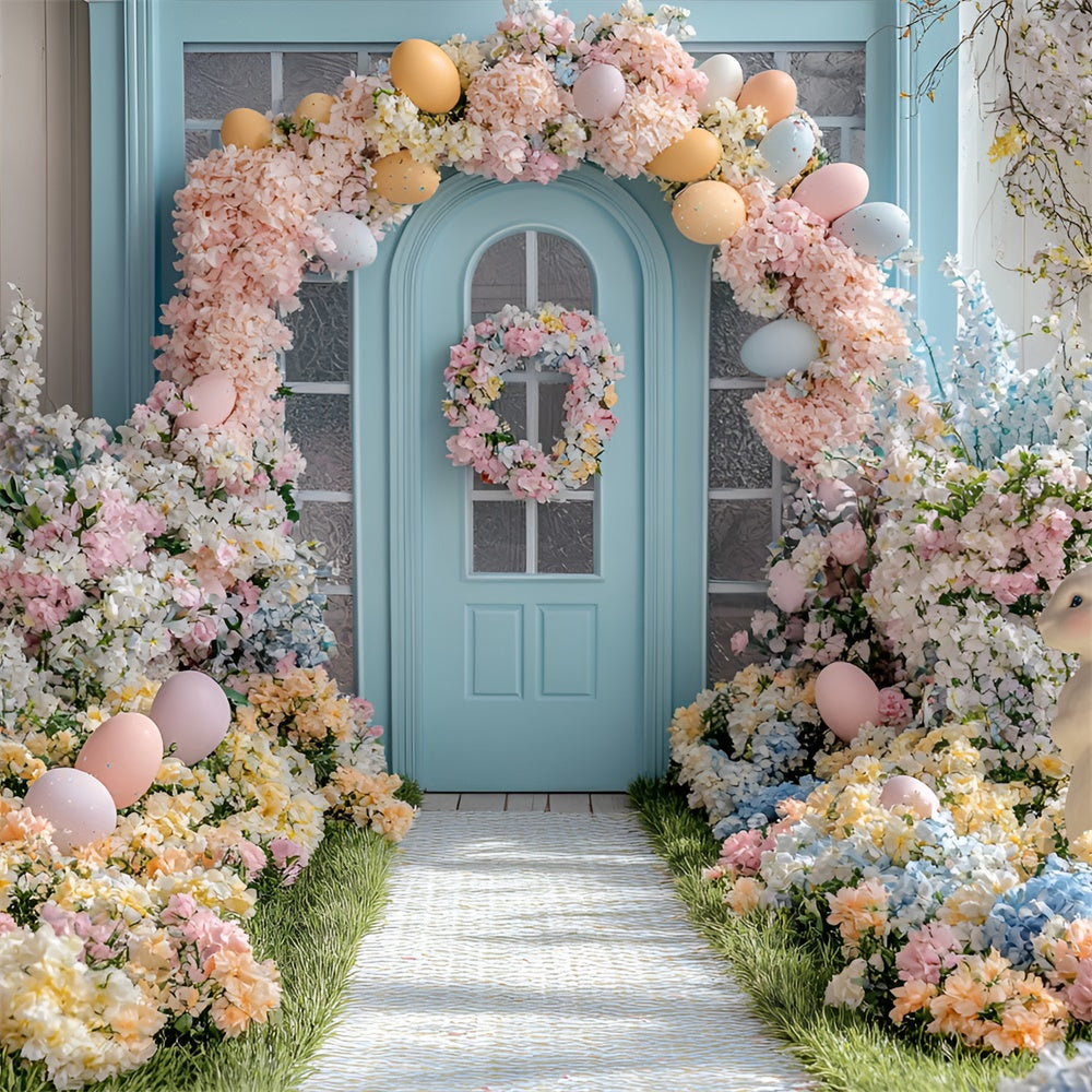 Easter Backdrops For Photography Spring Blossom Gateway Eggs Backdrop CSH2-46