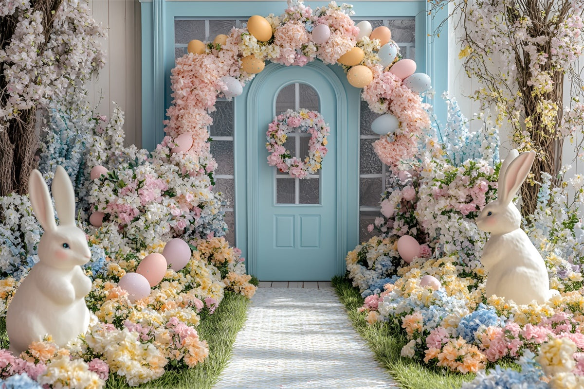 Easter Backdrops For Photography Spring Blossom Gateway Eggs Backdrop CSH2-46