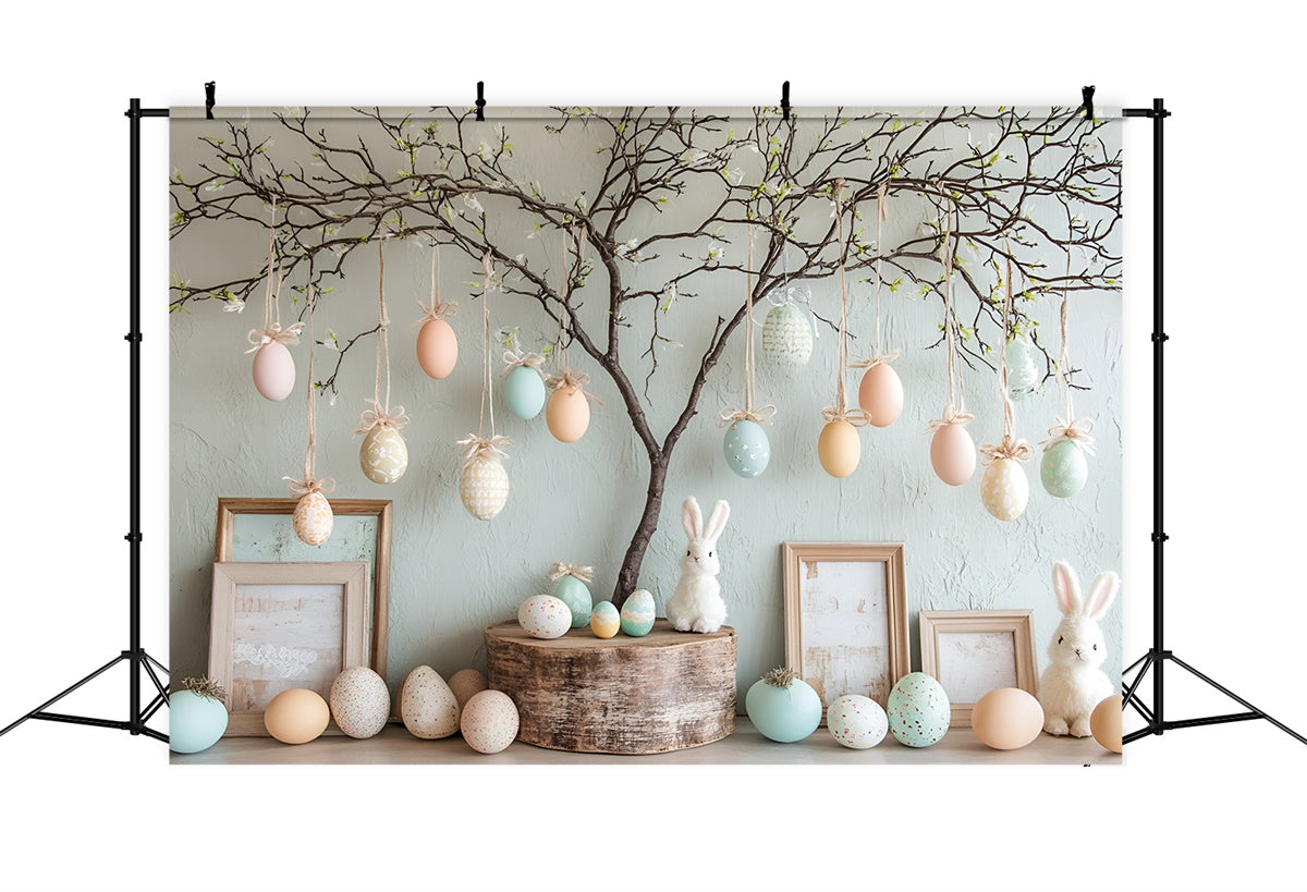 Easter Backdrops Photography Spring Bunny Egg Tree Backdrop CSH2-51