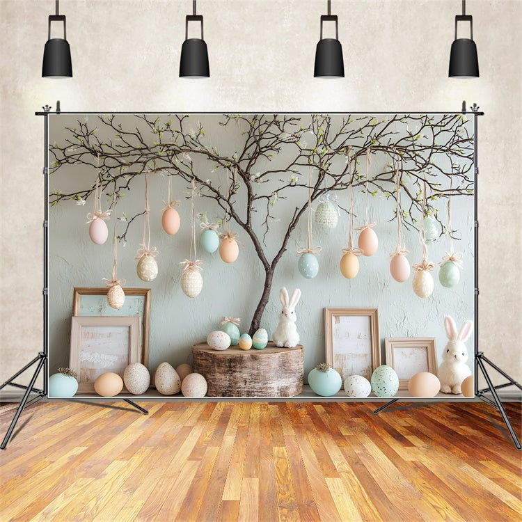 Easter Backdrops Photography Spring Bunny Egg Tree Backdrop CSH2-51