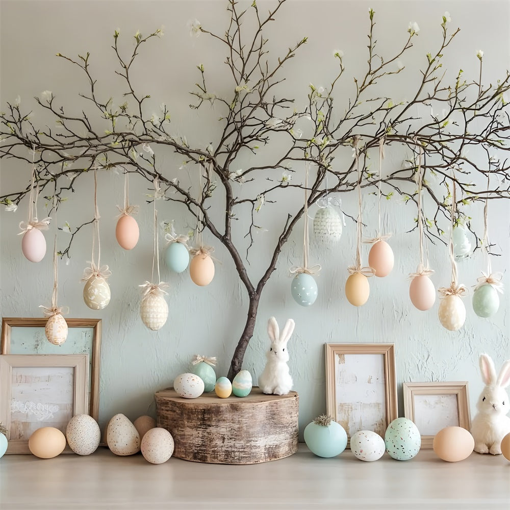 Easter Backdrops Photography Spring Bunny Egg Tree Backdrop CSH2-51