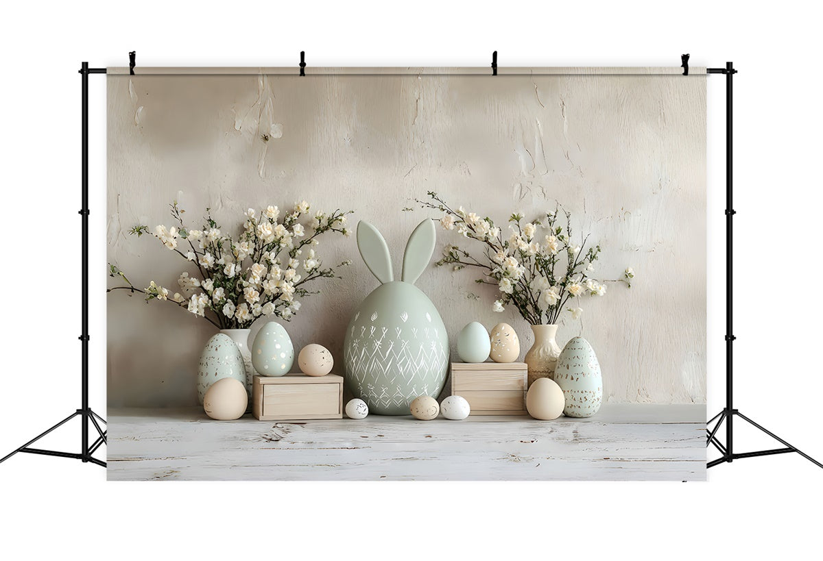 Easter Photo Backdrop Elegant Floral Egg Decorations Backdrop CSH2-52