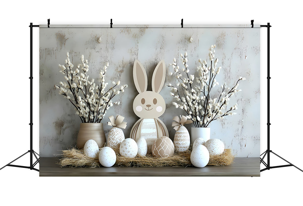 Easter Backdrops Whimsical Bunny Colorful Eggs Backdrop CSH2-54