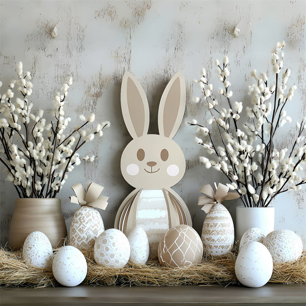 Easter Backdrops Whimsical Bunny Colorful Eggs Backdrop CSH2-54