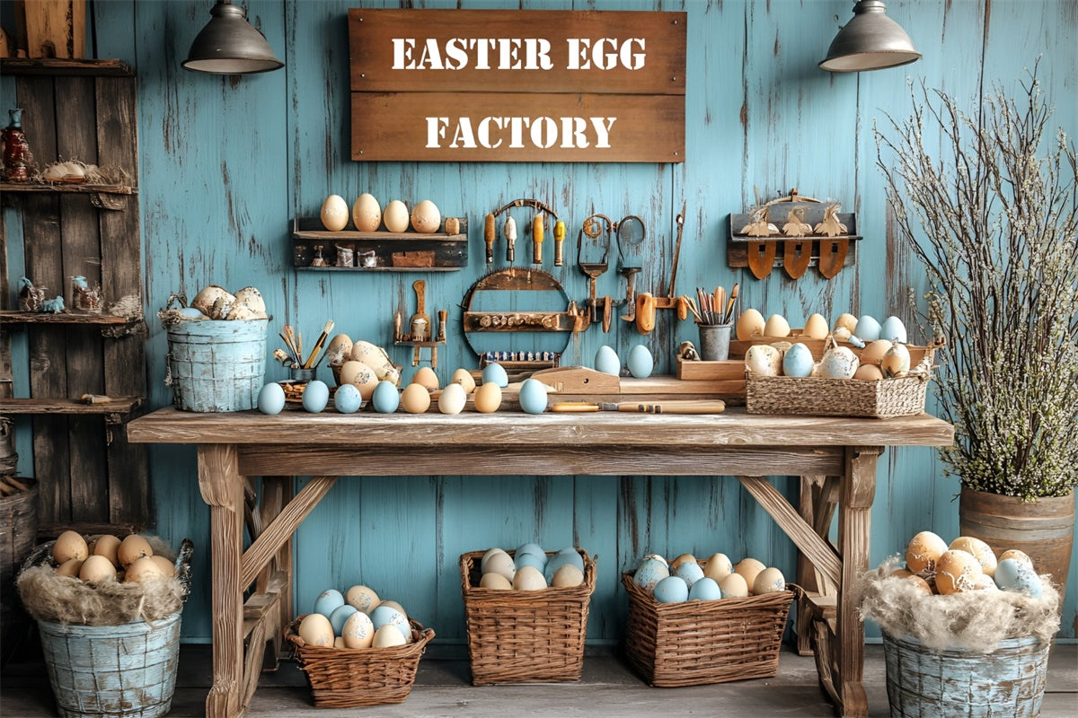 Easter Photo Backdrop Creative Easter Egg Factory Backdrop CSH2-55