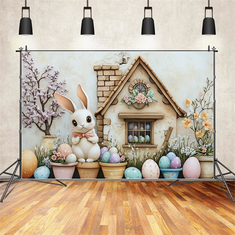 Photo Backdrops Easter Floral Bunny Garden Egg Backdrop CSH2-6