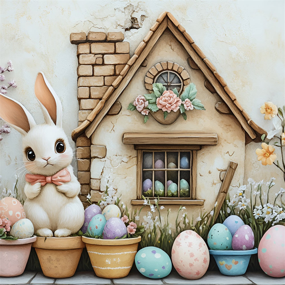 Photo Backdrops Easter Floral Bunny Garden Egg Backdrop CSH2-6