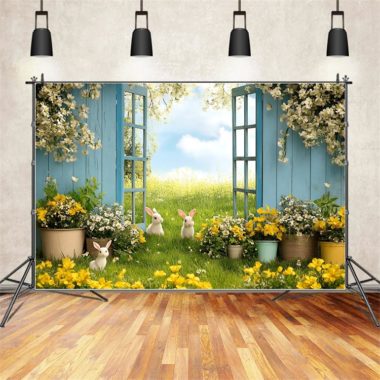 Easter Backdrop Photography Spring Bunny Sunny Meadow Backdrop CSH2-64