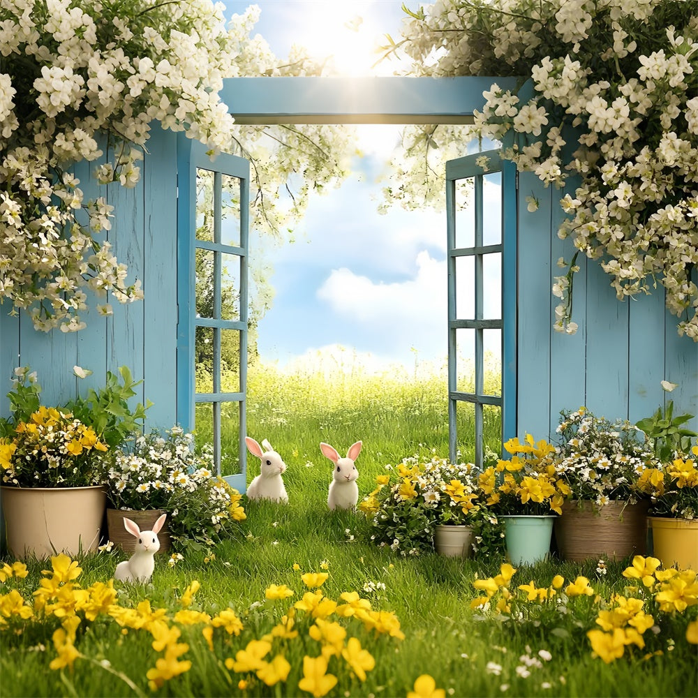 Easter Backdrop Photography Spring Bunny Sunny Meadow Backdrop CSH2-64