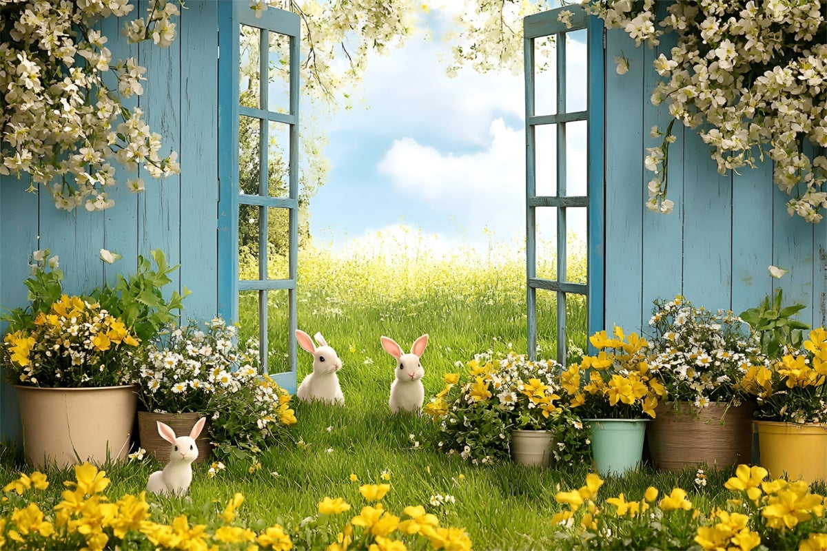 Easter Backdrop Photography Spring Bunny Sunny Meadow Backdrop CSH2-64