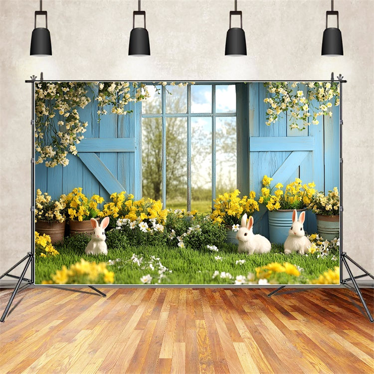 Photography Easter Backdrop Golden Bloom Bunny Meadow Backdrop CSH2-65