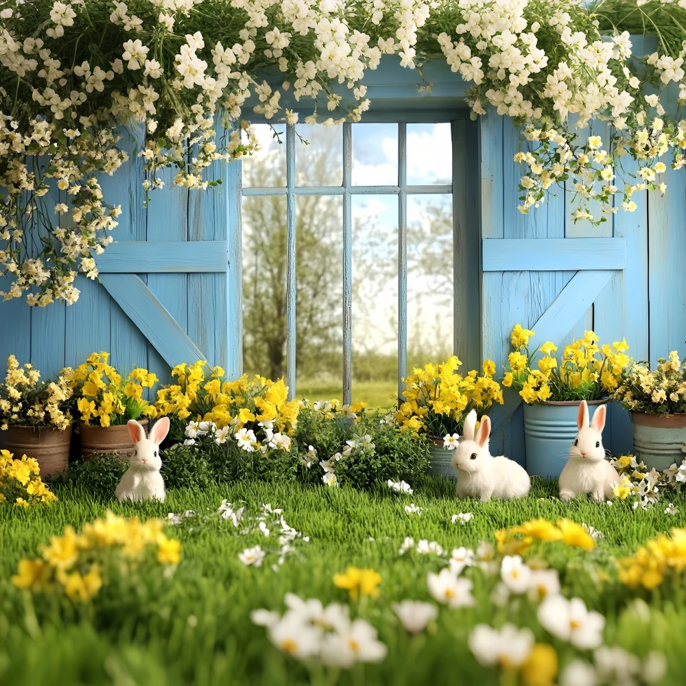 Photography Easter Backdrop Golden Bloom Bunny Meadow Backdrop CSH2-65