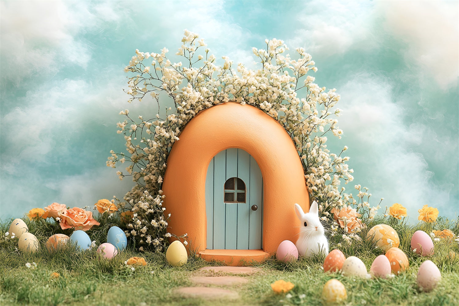 Easter Backdrops Photography Dreamy Pastel Bunny Haven Backdrop CSH2-72