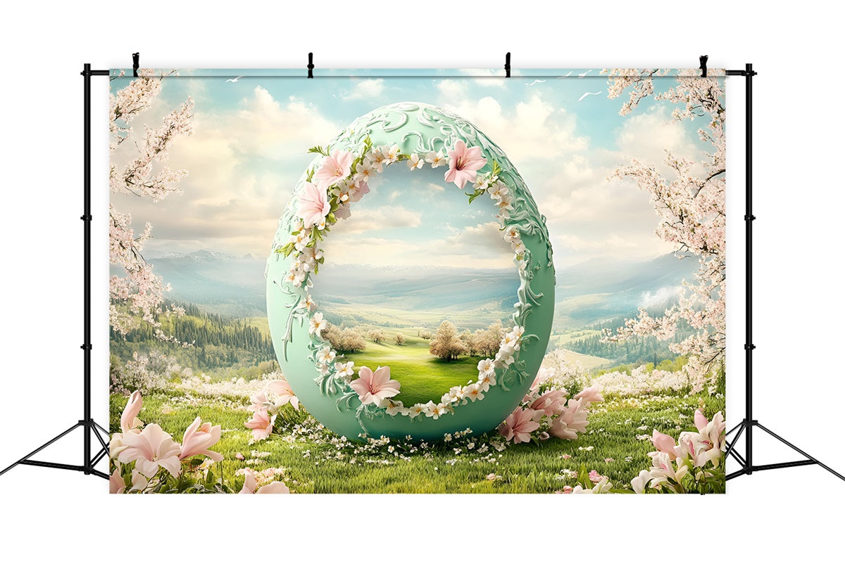 Easter Backdrops Photography Pastel Bloom Meadow Egg Backdrop CSH2-74