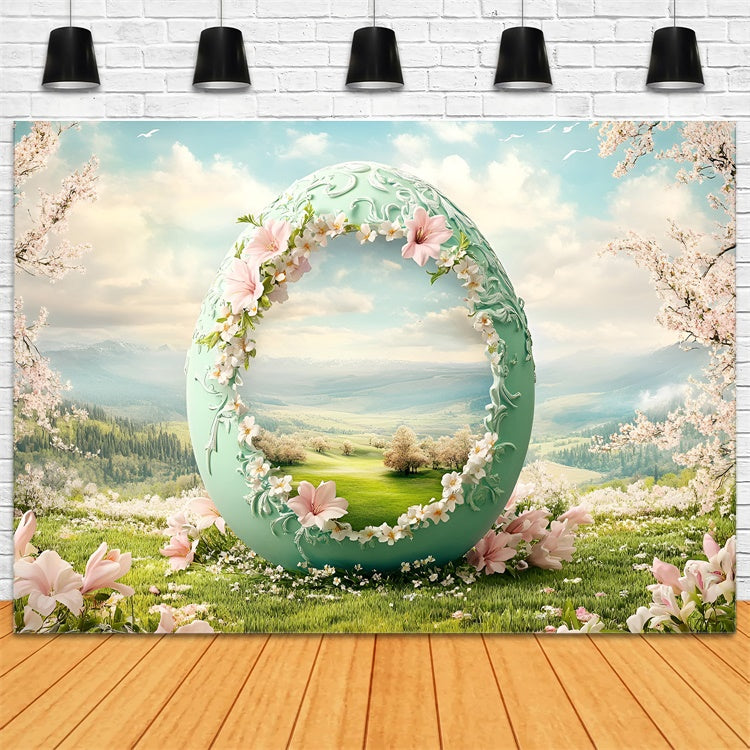 Easter Backdrops Photography Pastel Bloom Meadow Egg Backdrop CSH2-74