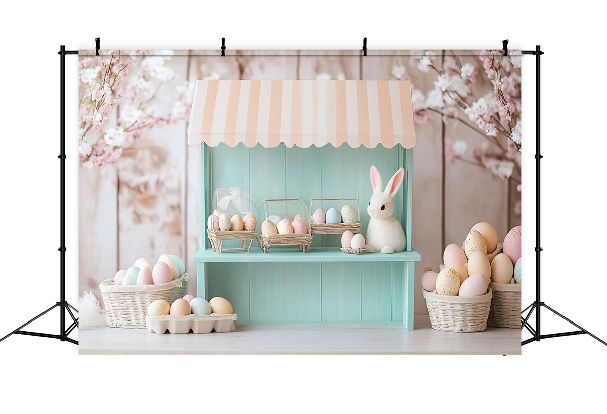 Easter Backdrops For Photography Floral Bunny Egg Shop Backdrop CSH2-76