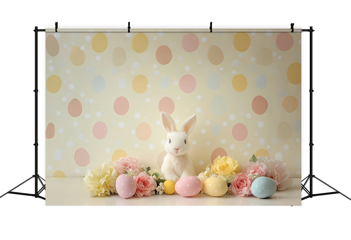 Easter Backdrops For Photography Pastel Bunny Polka Dot Backdrop CSH2-78