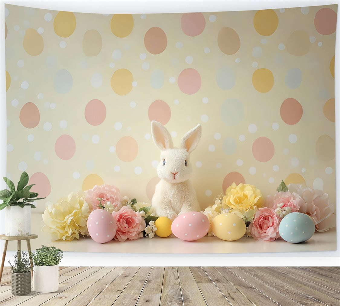 Easter Backdrops For Photography Pastel Bunny Polka Dot Backdrop CSH2-78