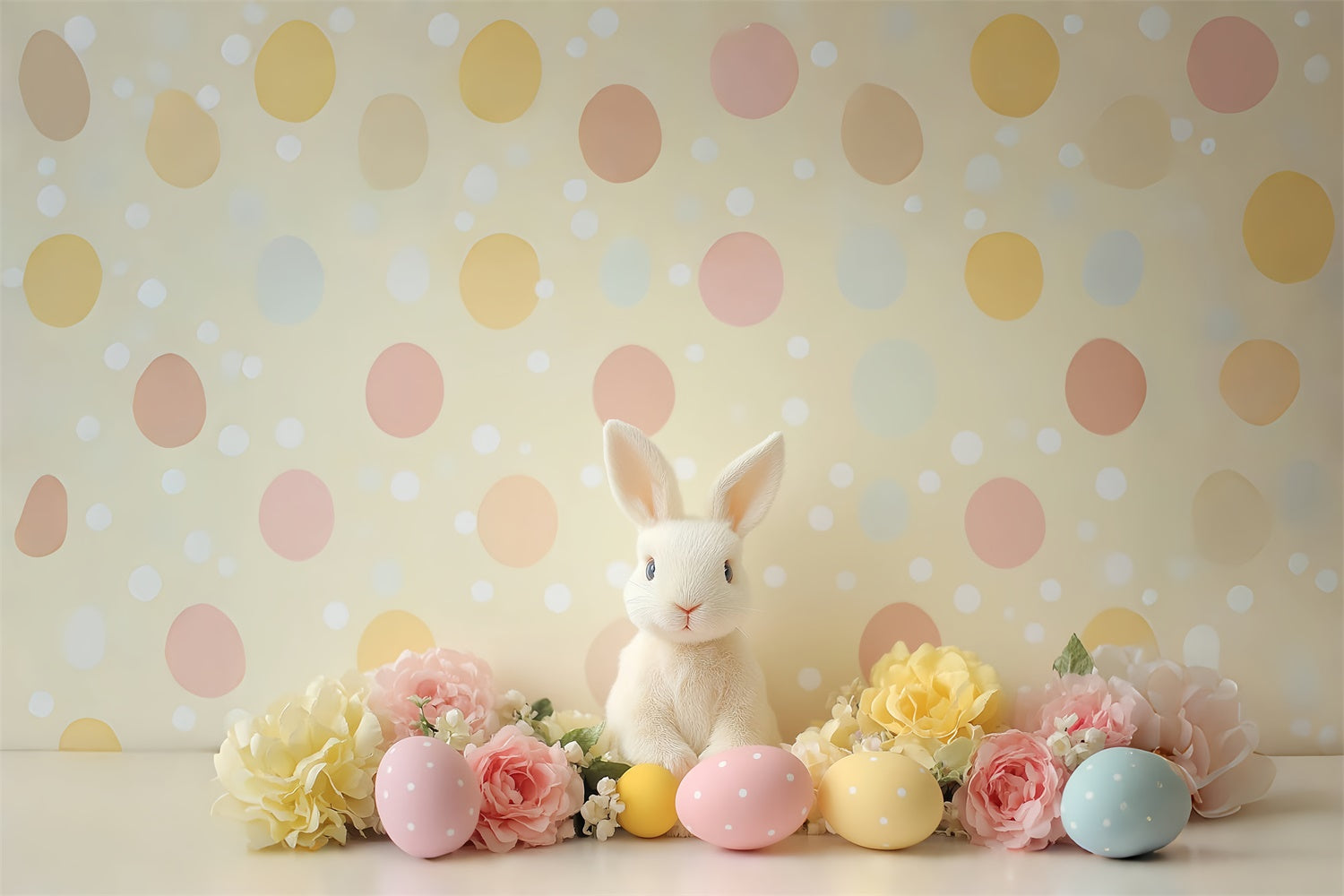 Easter Backdrops For Photography Pastel Bunny Polka Dot Backdrop CSH2-78