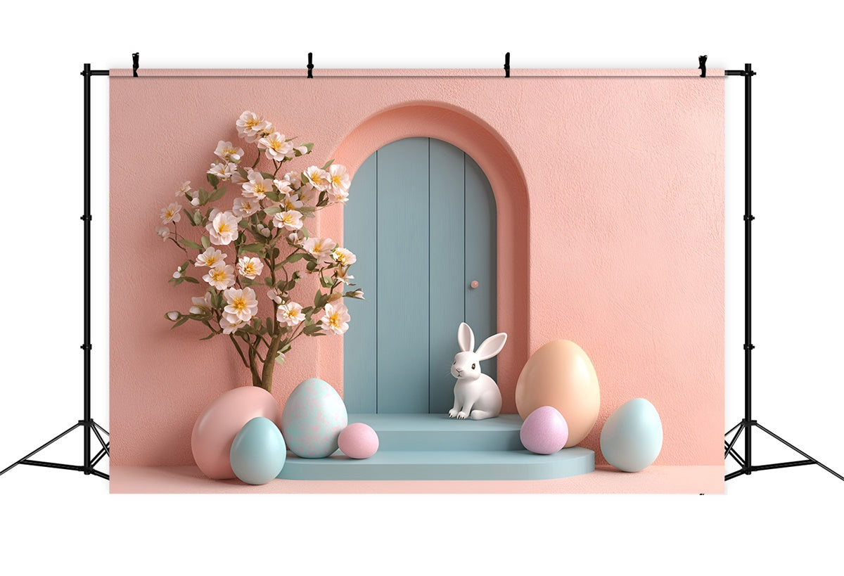 Photography Easter Backdrop Pastel Charm Bunny Door Backdrop CSH2-79